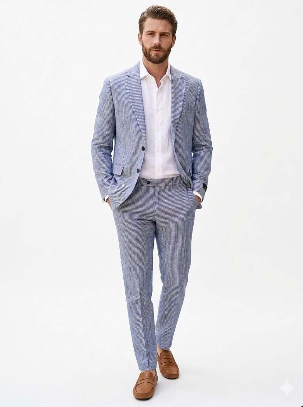 RIZZOLI Uomo Rome 2-Piece Suit Set in 100% Irish Linen with Stretch Armhole